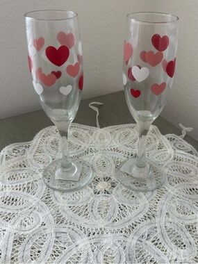 Vintage Libbey 2 Wedding Heart
Champagne Flute NWT